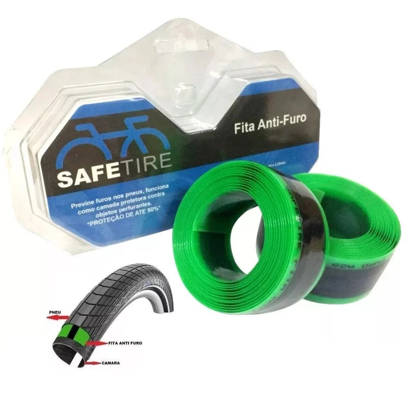 Par de Fita Anti Furo Pneu - Safetire Bike Aro 26 27.5 29 35mm