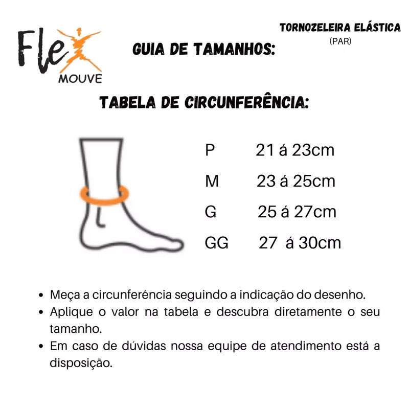 Par Tornozeleira Elástica Compressão