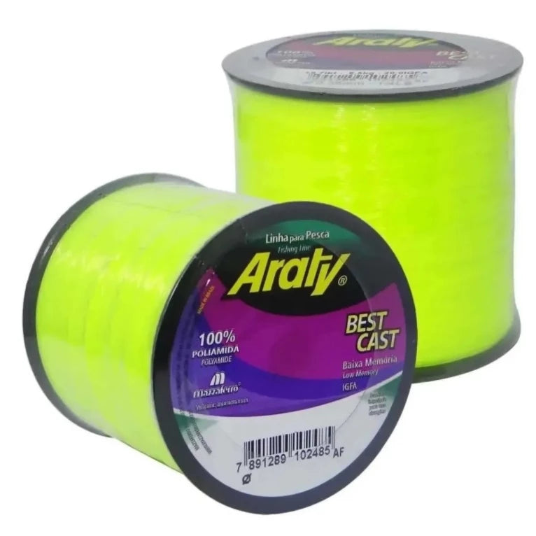 Linha de Pesca - Araty Best Cast - Amarelo Fluorescente