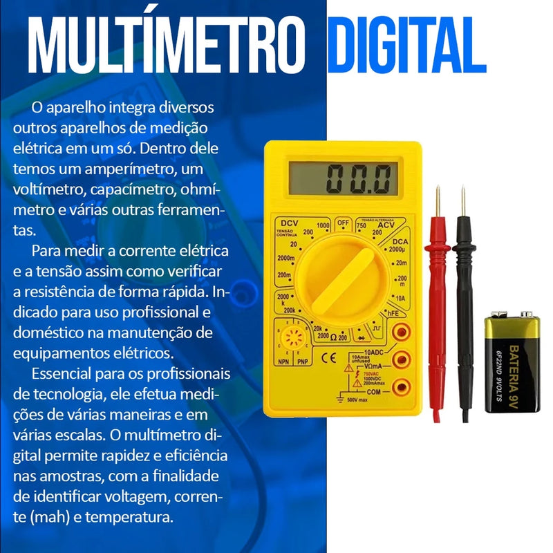 Kit Ferro De Solda 110v ou 220v com Estanho Suporte e Multimetro